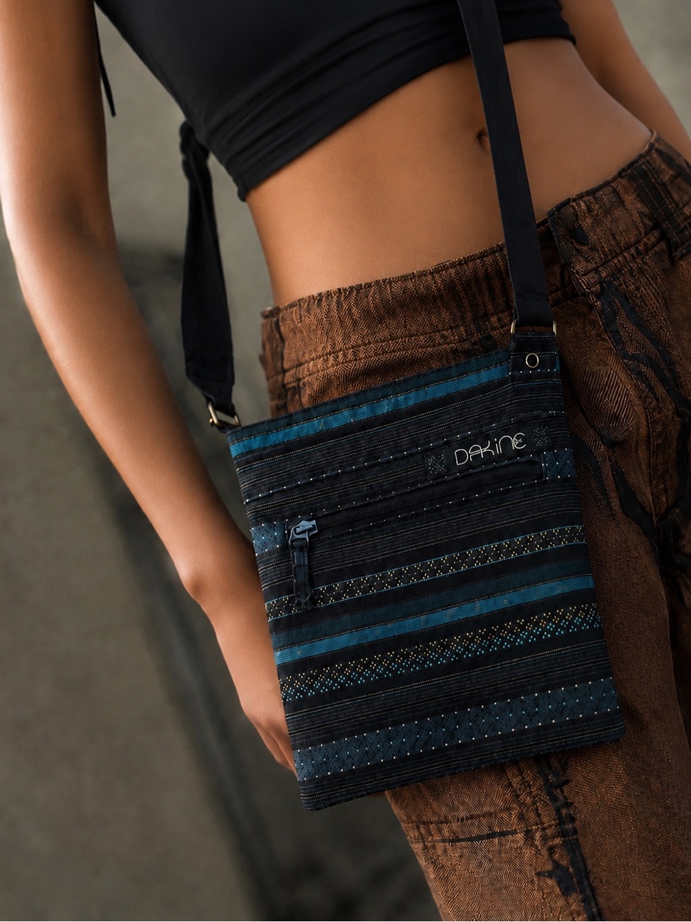 RARE Dakine “Jive” Crossbody Bag W16 Multi-Stripe Teal Navy Yellow - OS - NWOT